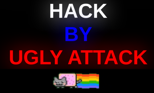 unnamed example of a website defacement on a hacked site